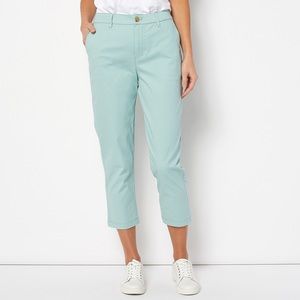 Denim & Co. EasyWear Twill Relaxed Crop Pants - Storm Sky (sz 16) A476740